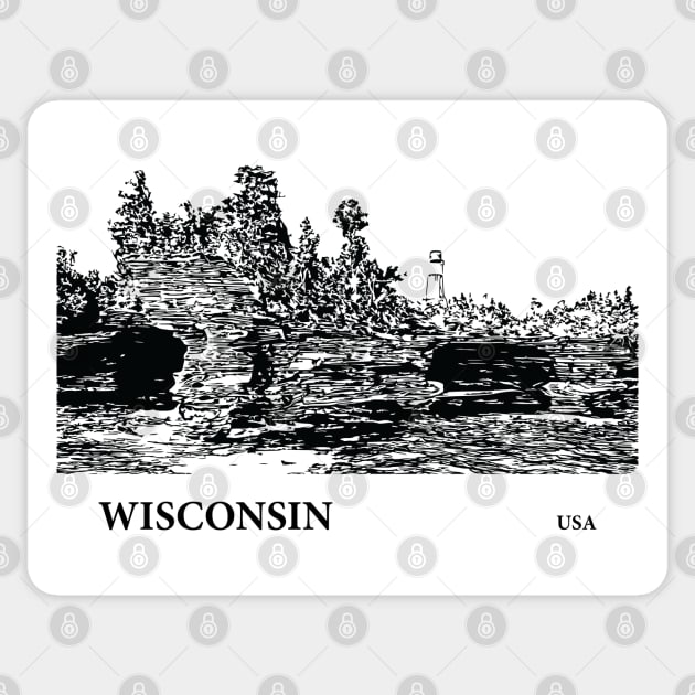 Wisconsin USA Sticker by Lakeric